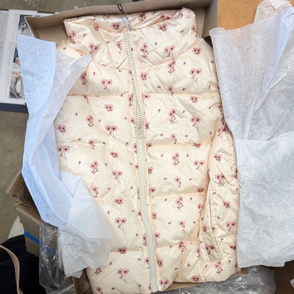 Floral Cream Kids Vest